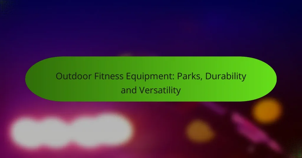 Outdoor Fitness Equipment: Parks, Durability and Versatility