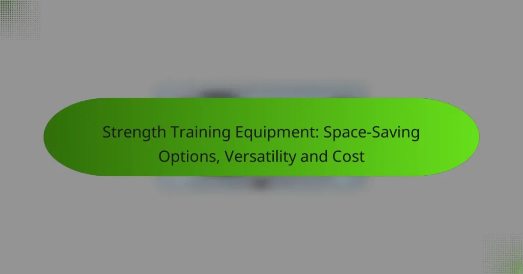 Strength Training Equipment: Space-Saving Options, Versatility and Cost