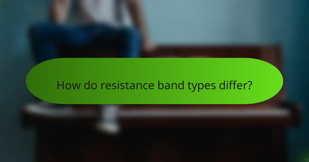 How do resistance band types differ?