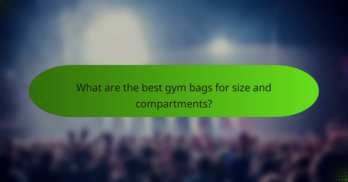 What are the best gym bags for size and compartments?