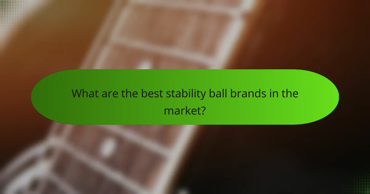 What are the best stability ball brands in the market?
